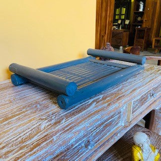 Vassoio in bambù porta vivande arredamento etnico