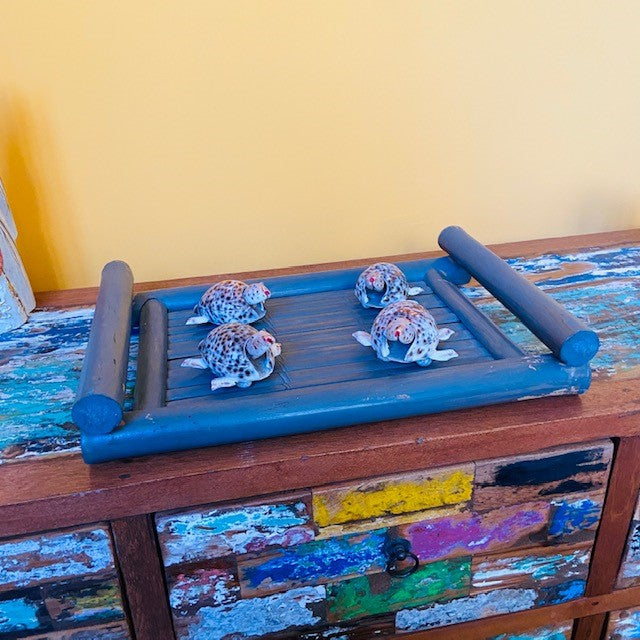 Bamboo tray for food ethnic decor