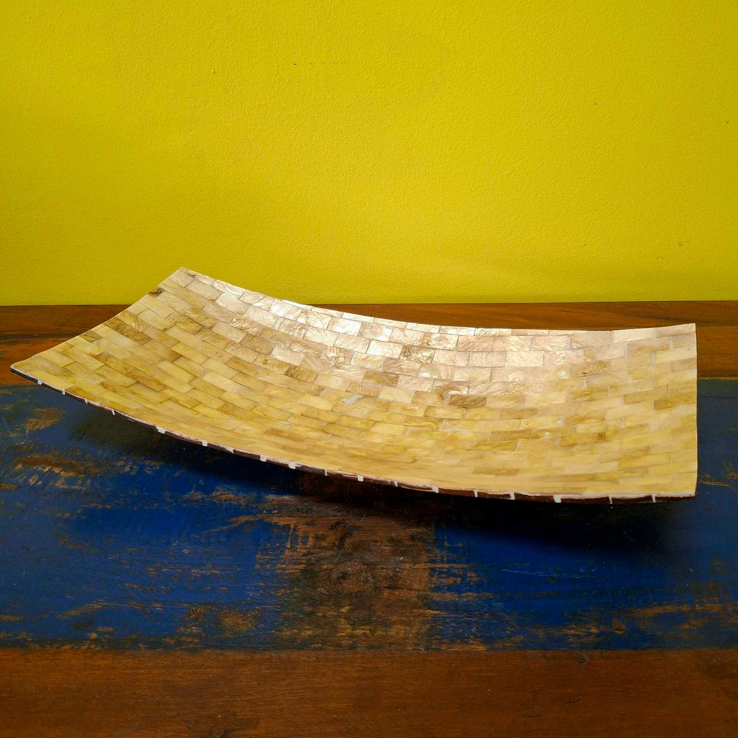 Rectangular mother of pearl centerpiece tray