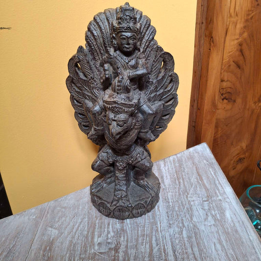 Visnu su Garuda statua in pietra sacra indu - ETNICBAY