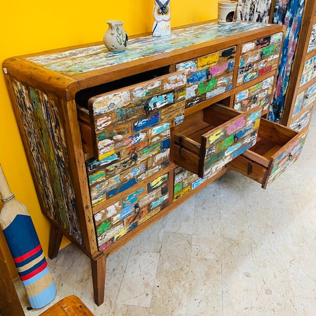 Commode ethnique buffet mobile wabi sabi