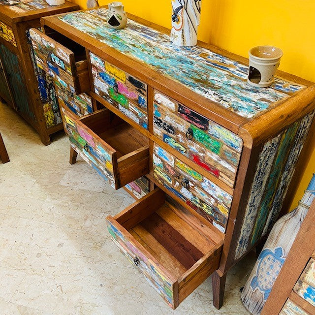 Commode ethnique buffet mobile wabi sabi