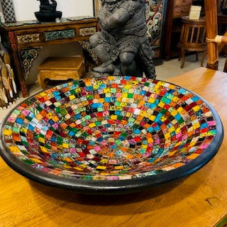 Piatto Centro Tavola Svuota Tasche Mosaico Vetro