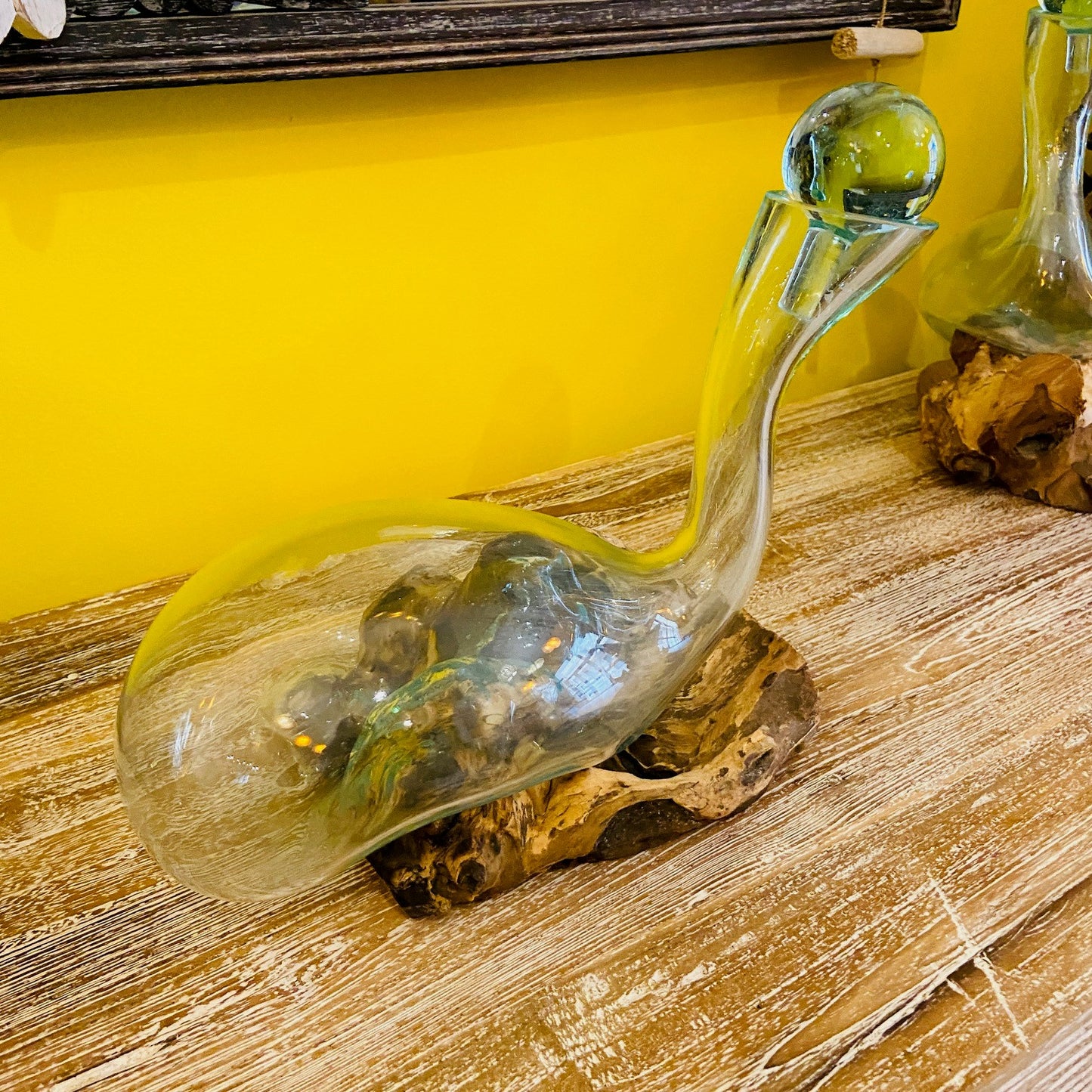Liquor Bottle Decanter Blown Glass Root