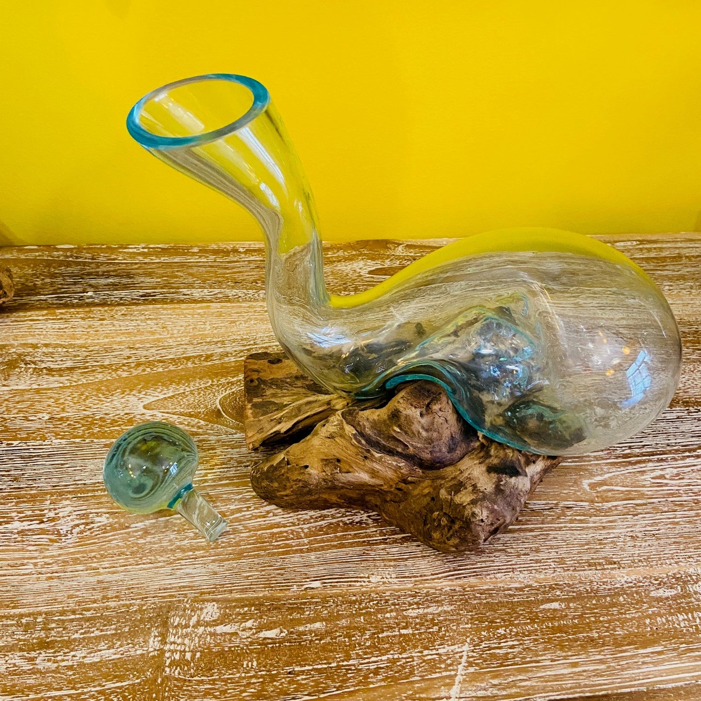 Liquor Bottle Decanter Blown Glass Root