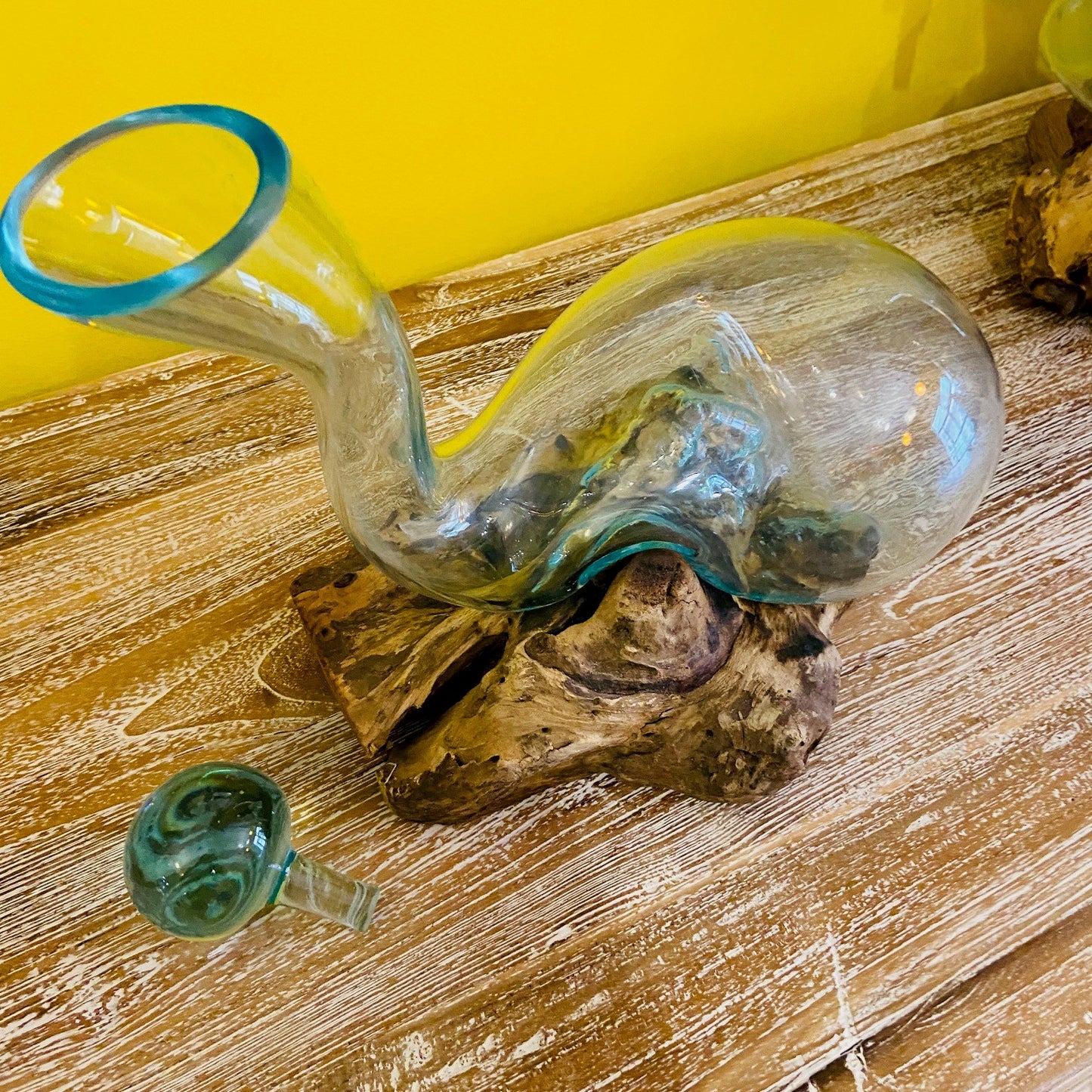 Liquor Bottle Decanter Blown Glass Root