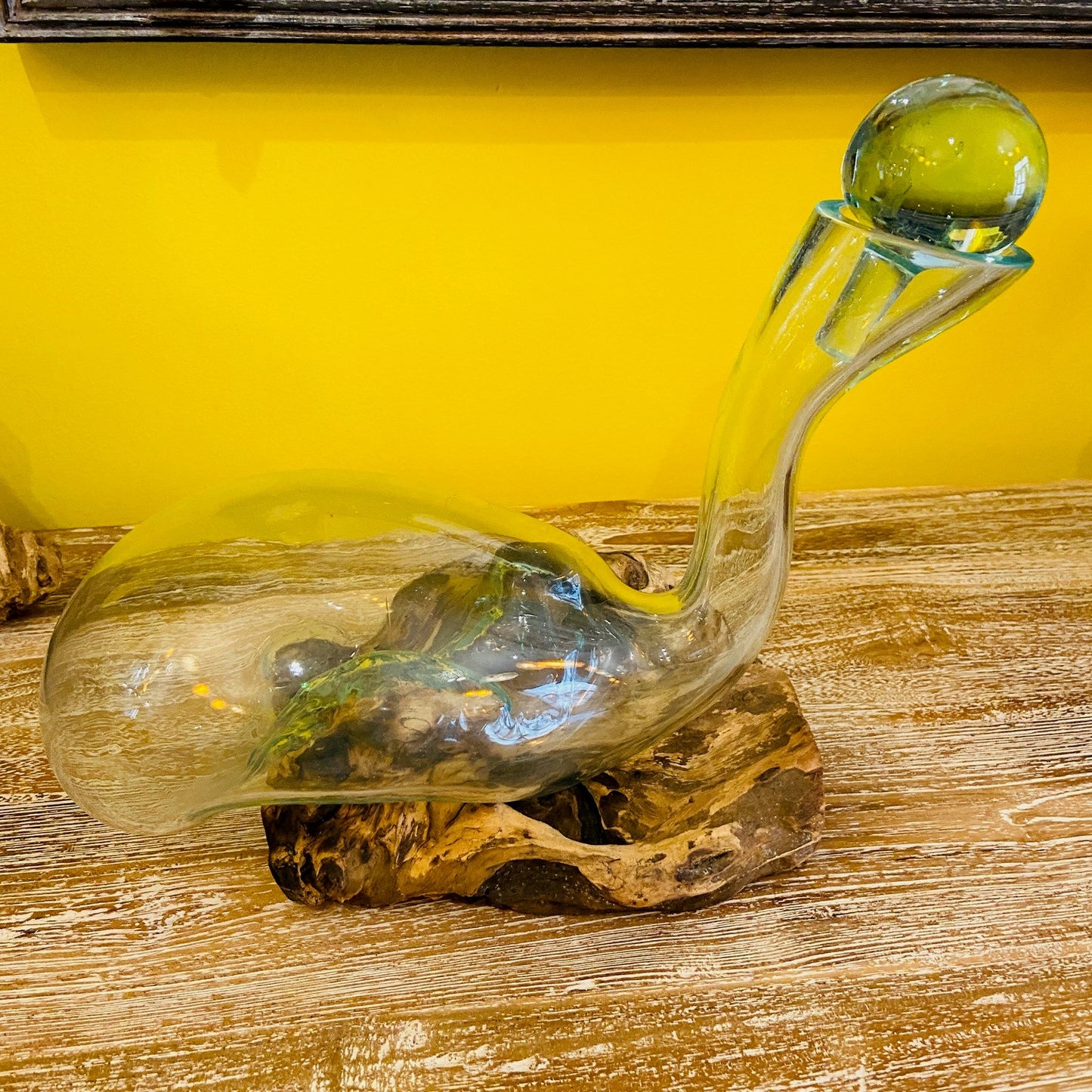 Liquor Bottle Decanter Blown Glass Root