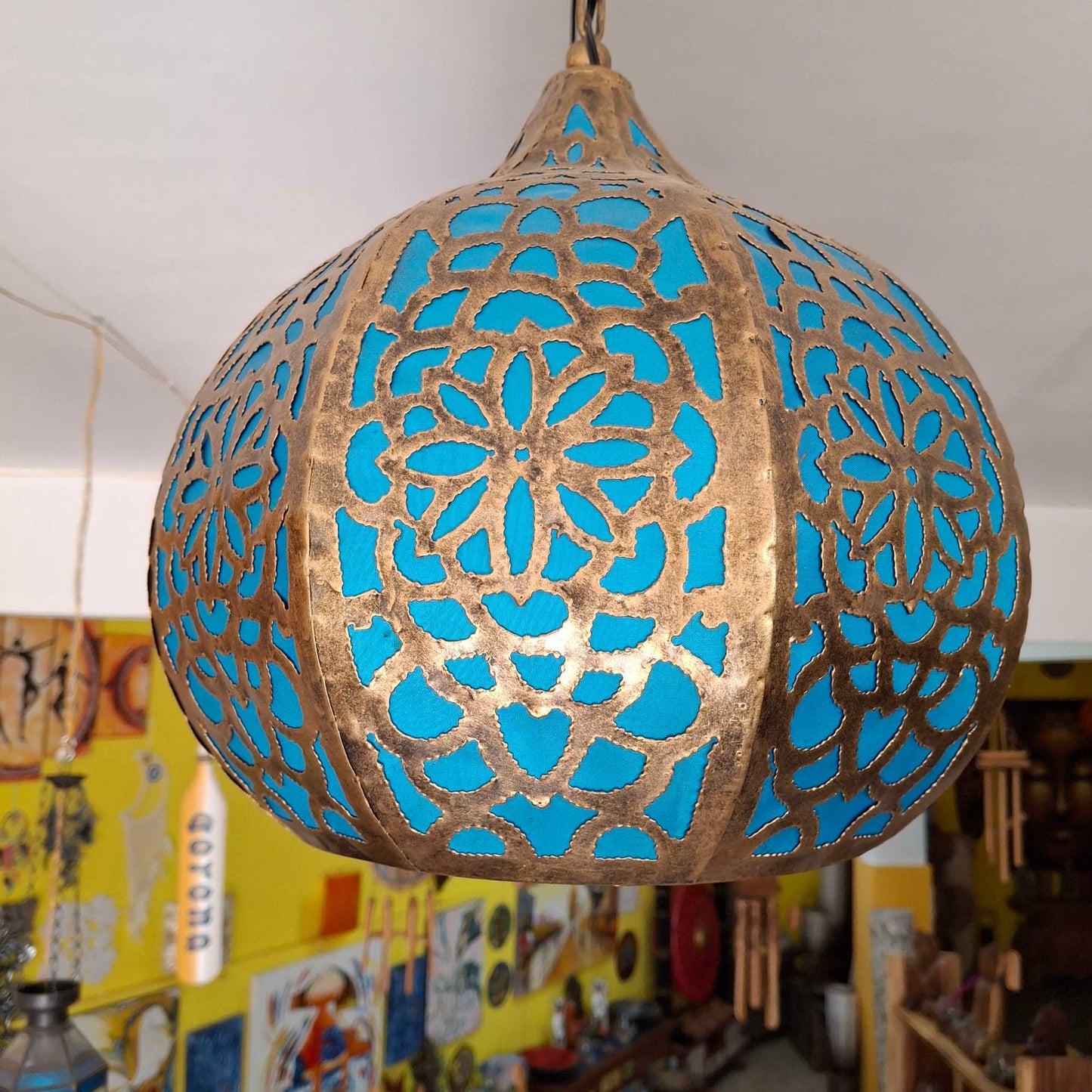 Lustre en fer forgé brodé de style oriental