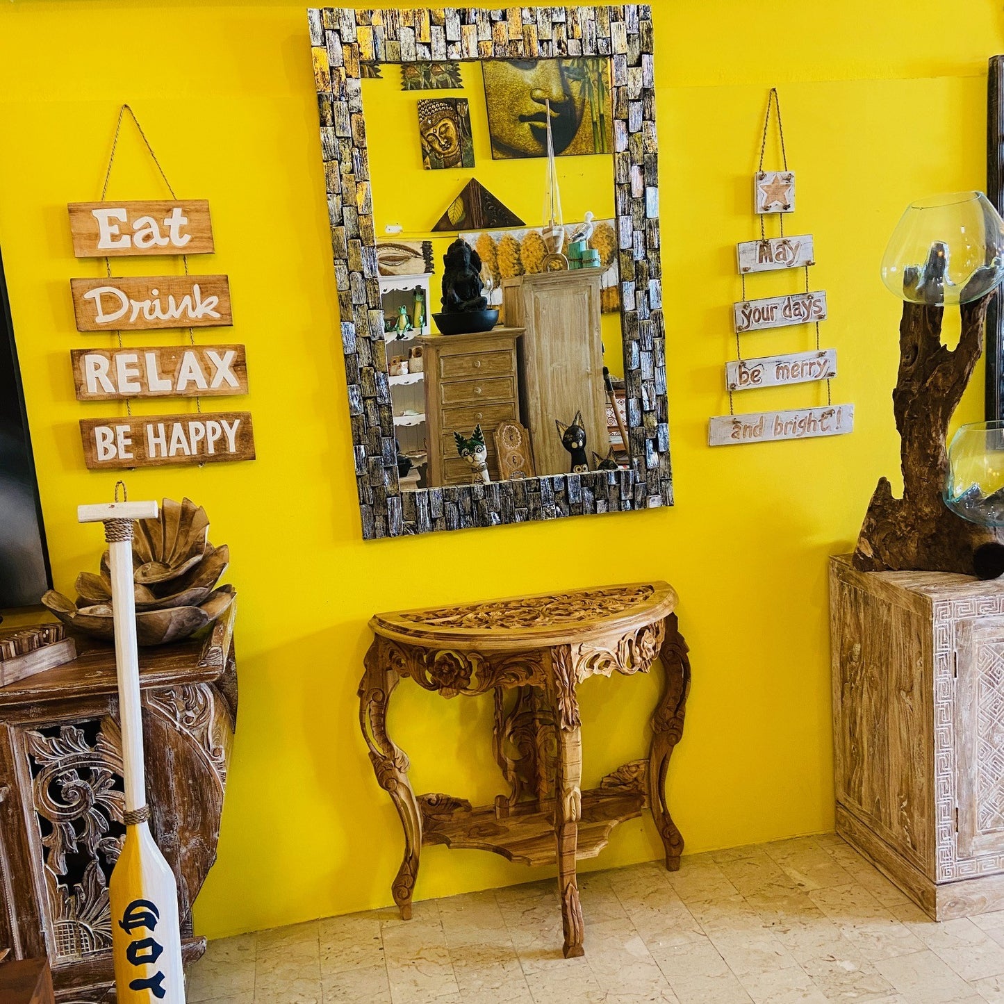 Mobile Mezzo Tondo Ingresso Intagliato Consolle