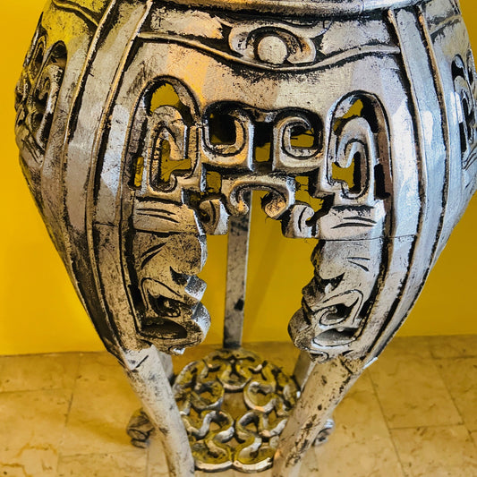 Piedistallo Legno Deco Sgabello Intagliato Vintag