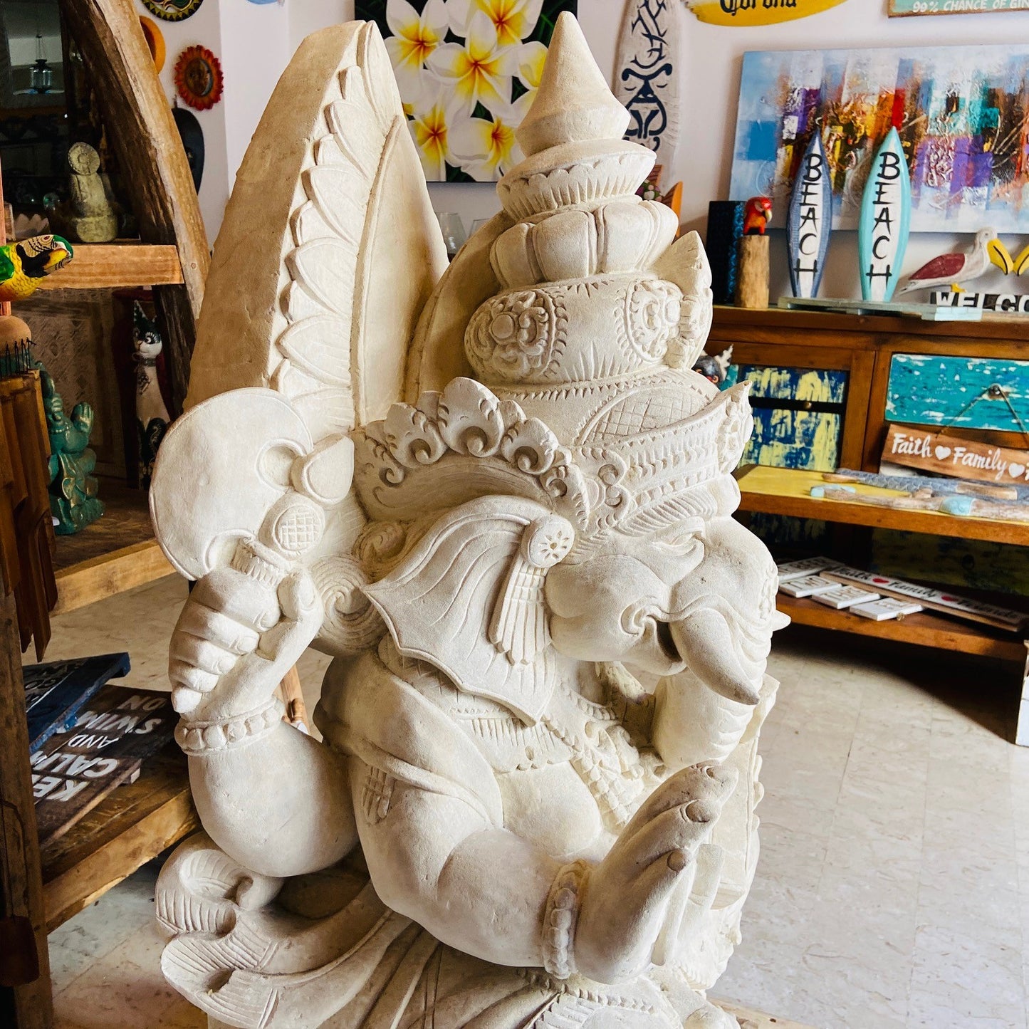 Ganesh Sculpture Living Stone Statue Hindu Deity
