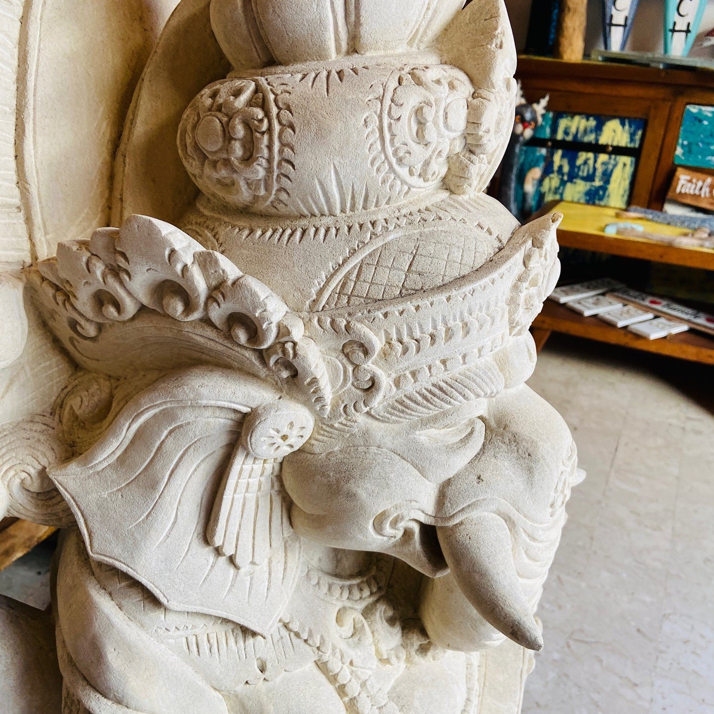 Ganesh Sculpture Living Stone Statue Hindu Deity