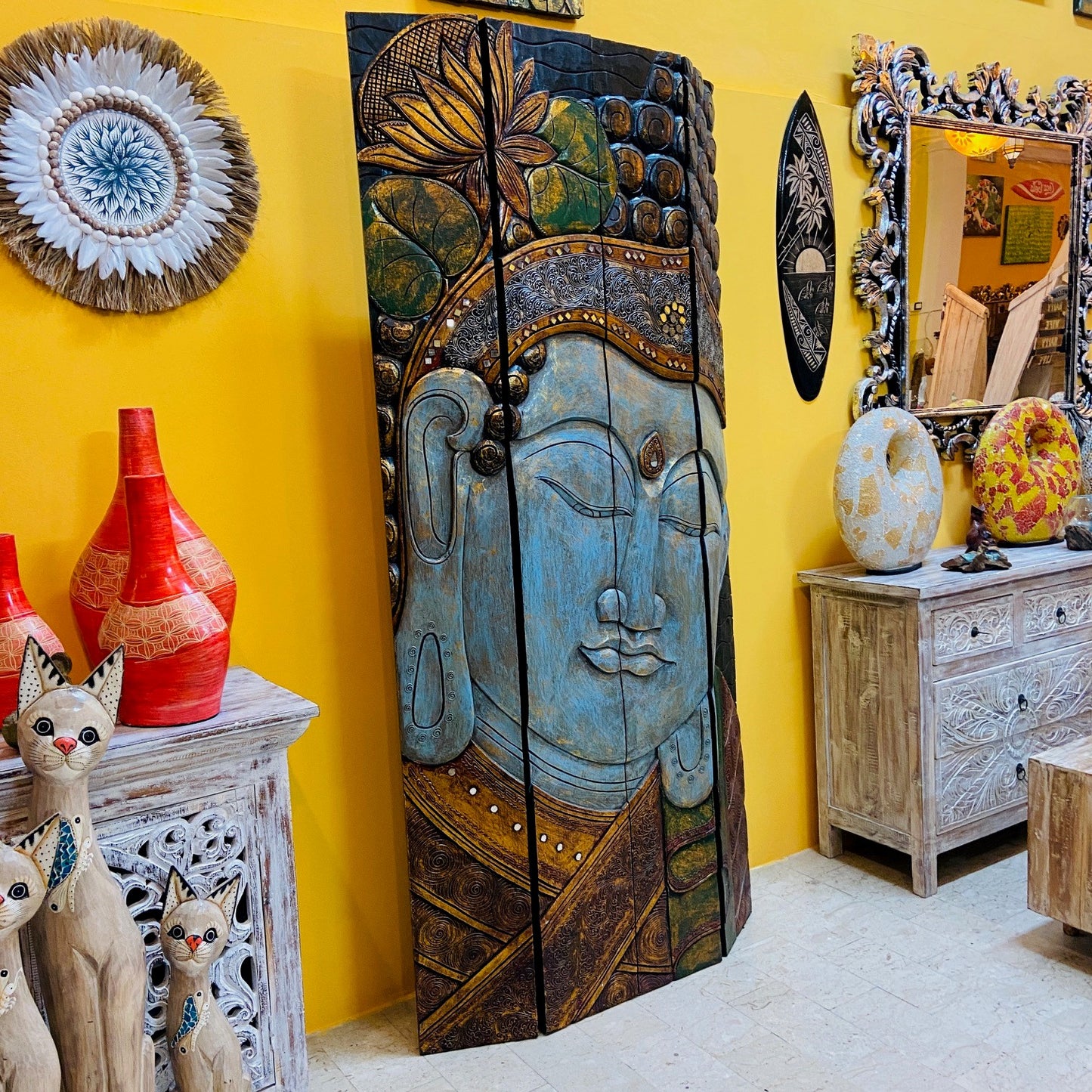 Separe Pieghevole Pannello Buddha Yoga Medita Om
