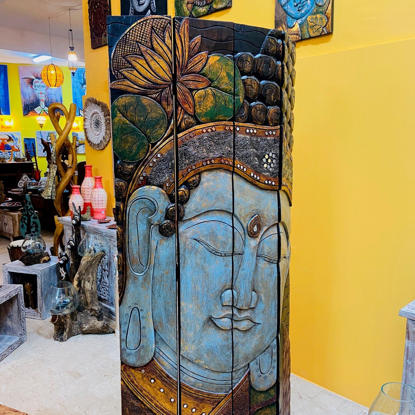 Separe Pieghevole Pannello Buddha Yoga Medita Om