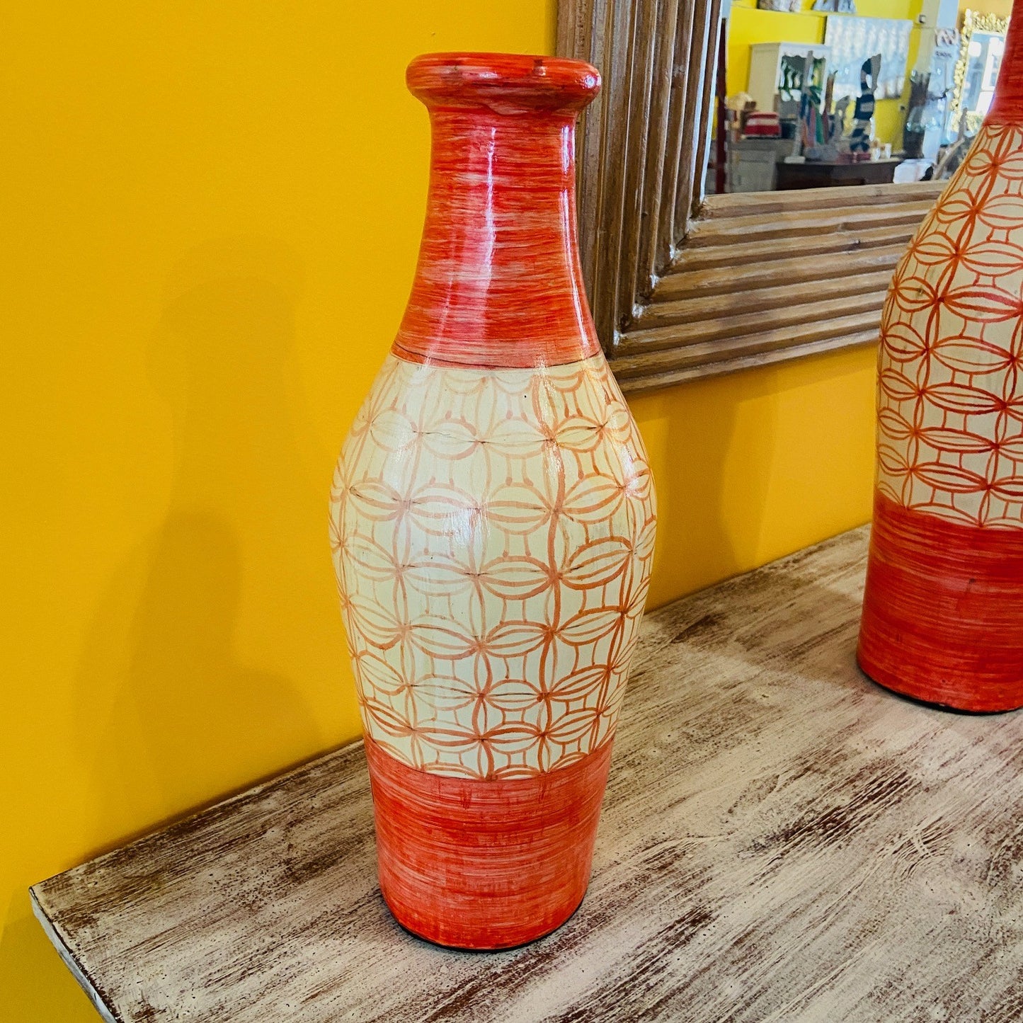 Terracotta Bottle Vases Ethnic Ornaments