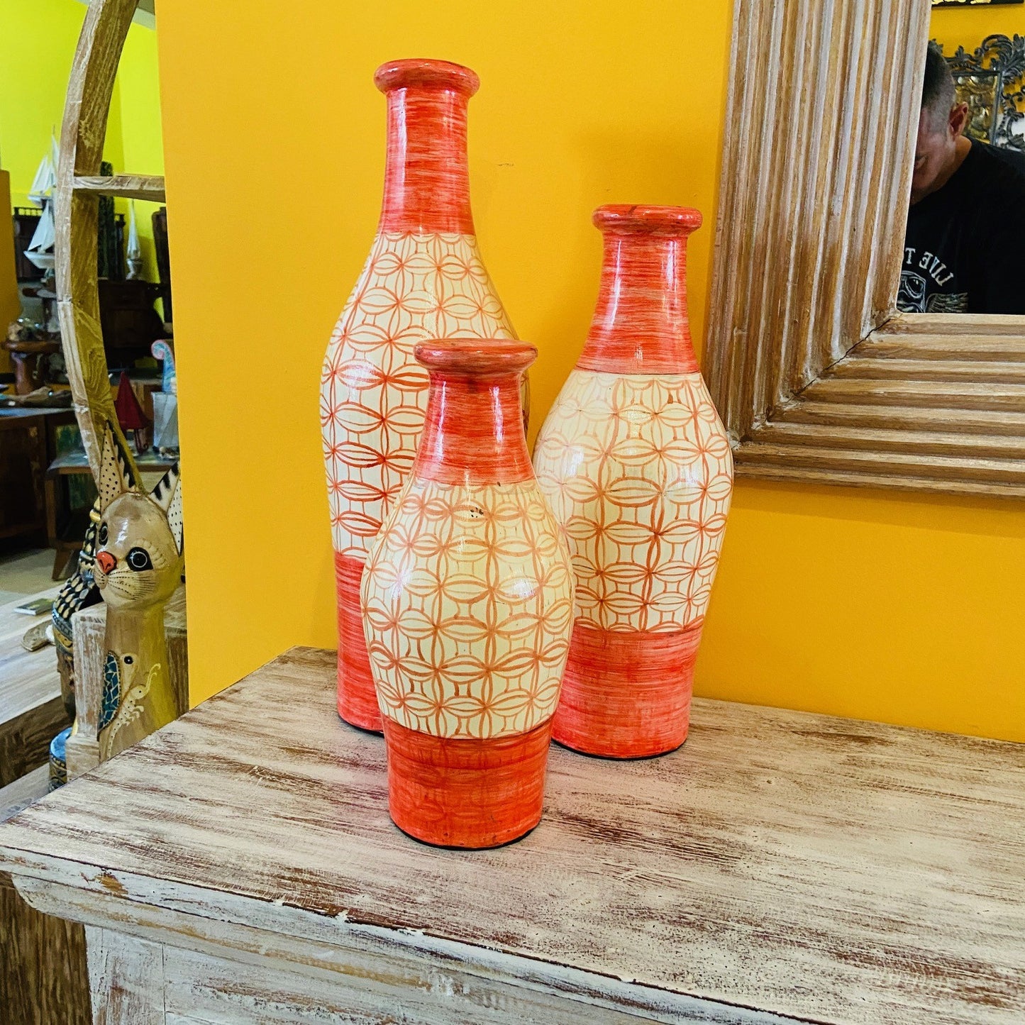 Terracotta Bottle Vases Ethnic Ornaments