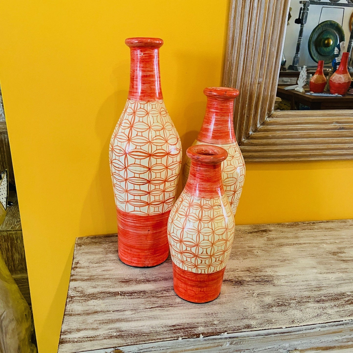 Terracotta Bottle Vases Ethnic Ornaments