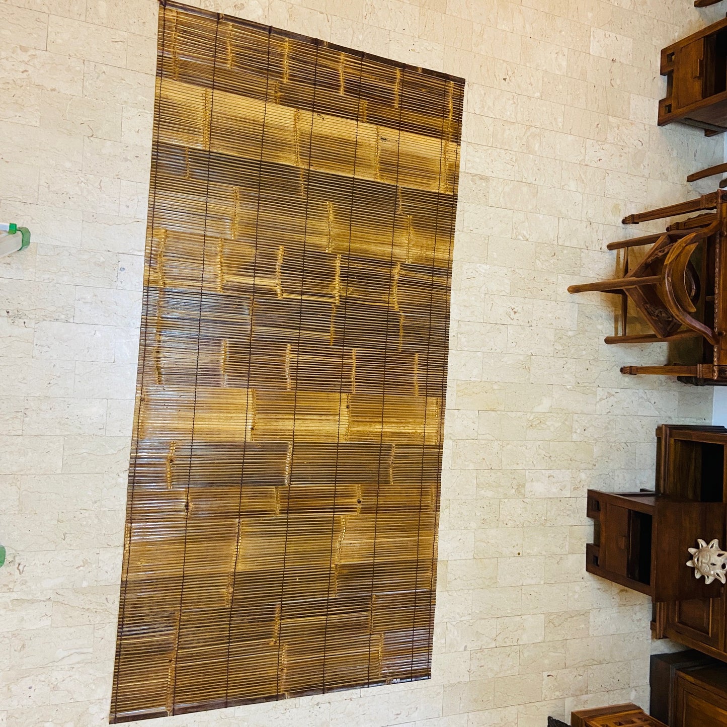Tapis en bambou, décoration ethnique, séparateur de pièce ou rideau