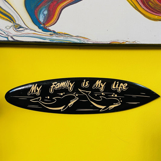 Tavola surf con delfini My Family Is My Life