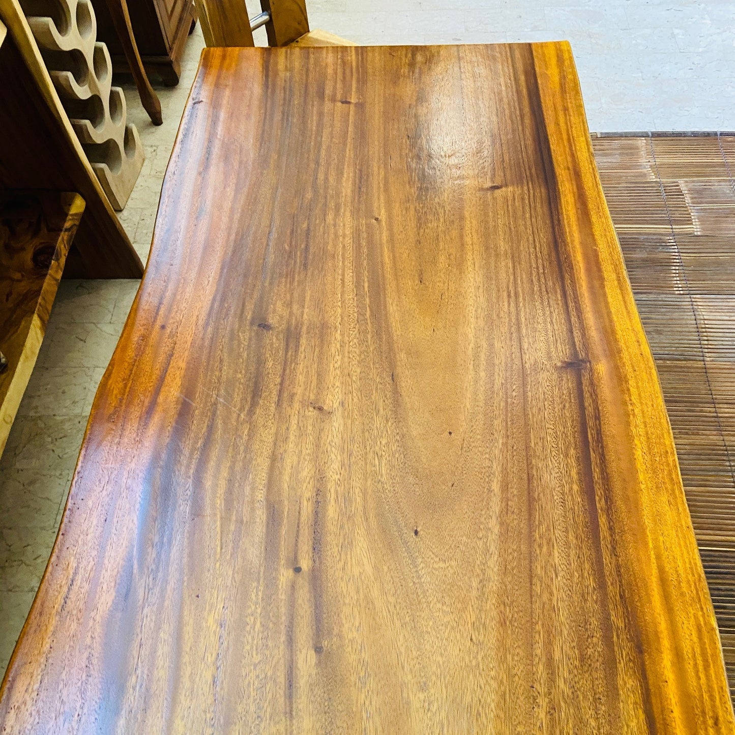 Ethnic table whole slice suar rustic desk