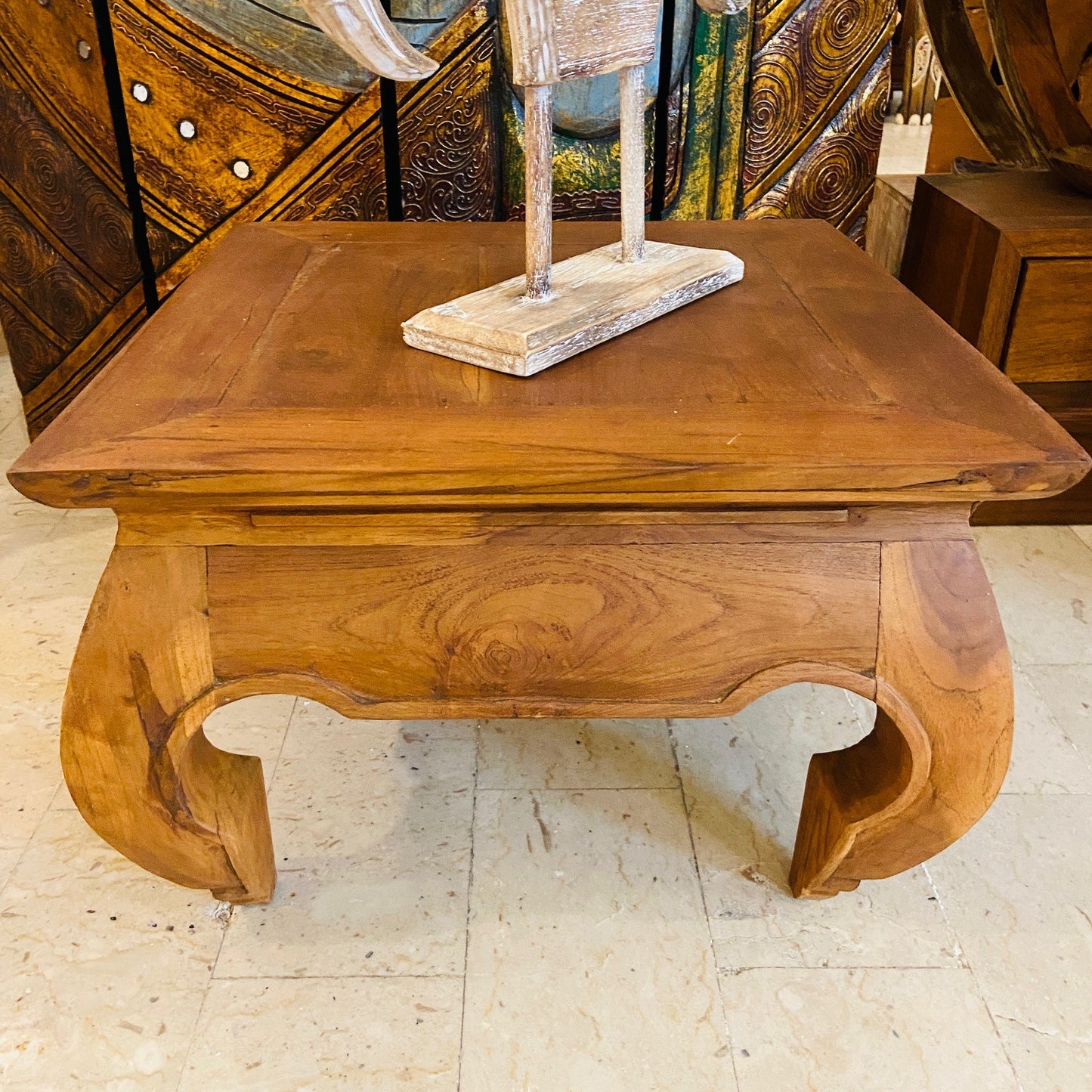 Table basse Opium en bois de teck de style ethnique pour salon