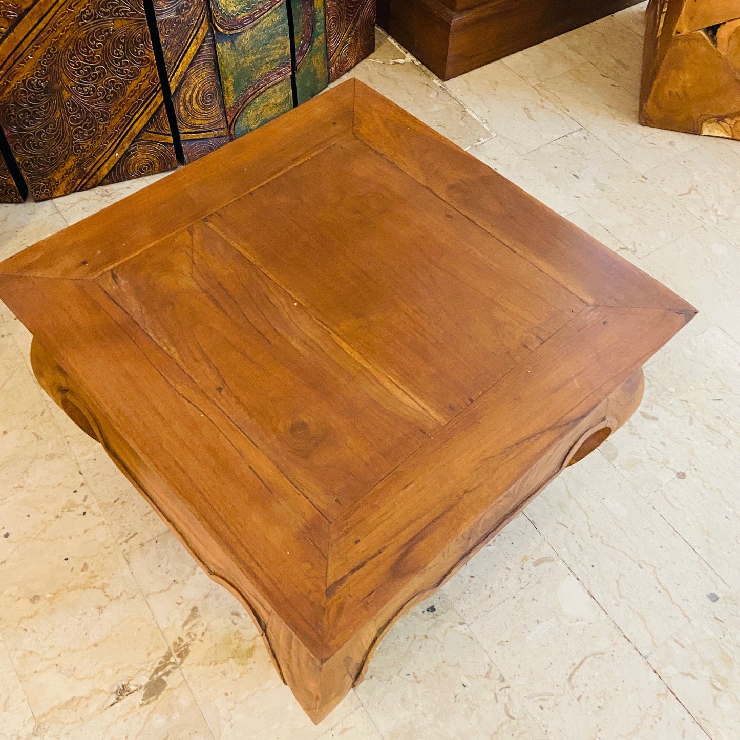 Table basse Opium en bois de teck de style ethnique pour salon