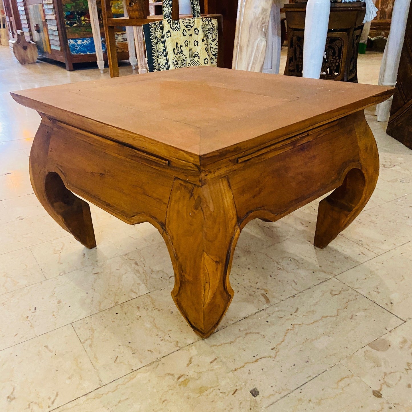 Table basse Opium en bois de teck de style ethnique pour salon