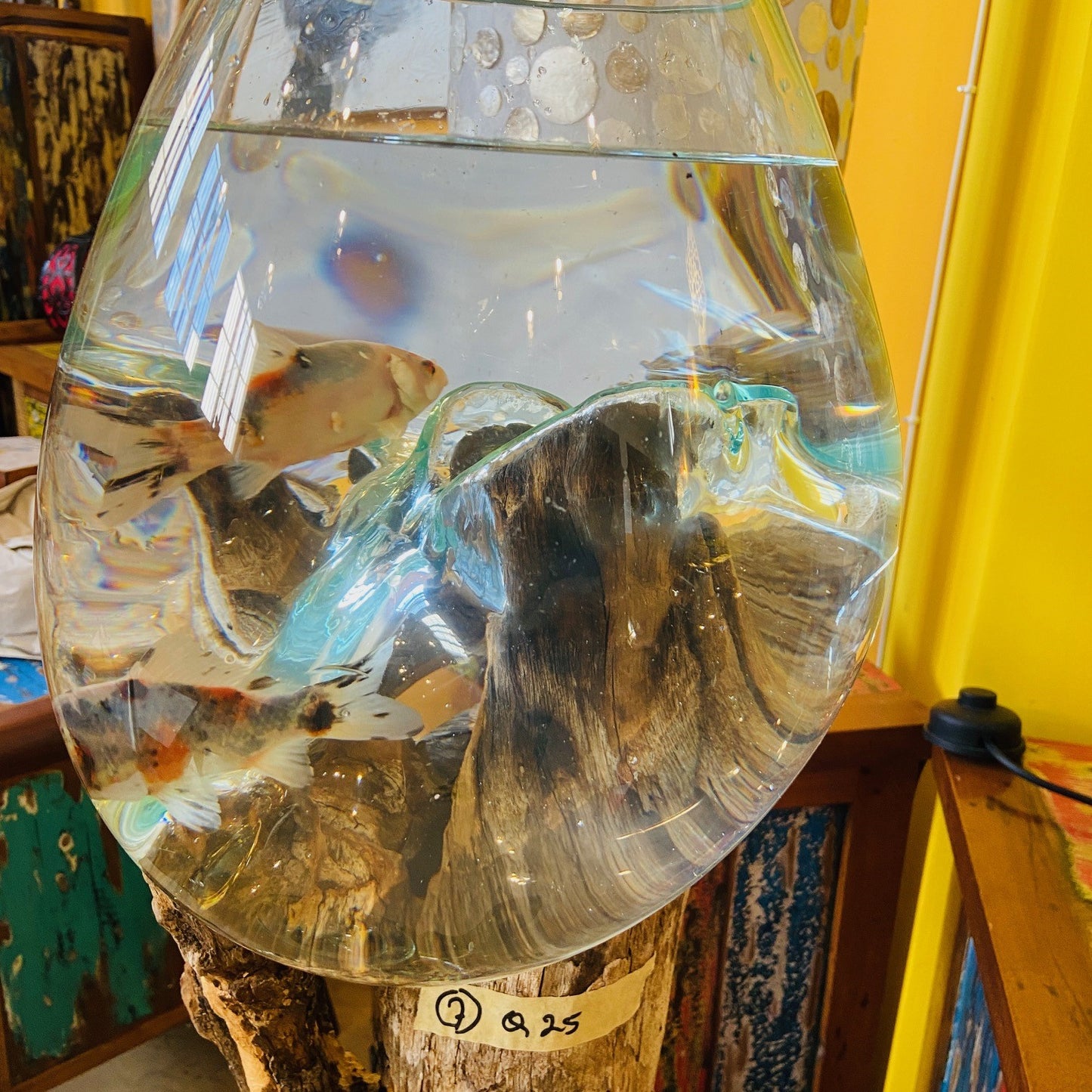 Ethnic Vase Blown Glass Root Aquarium Rustic
