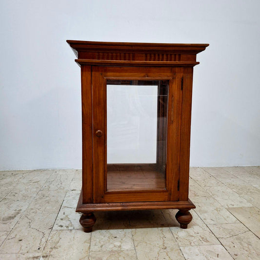 vetrinetta quadrata in legno teak arte povera
