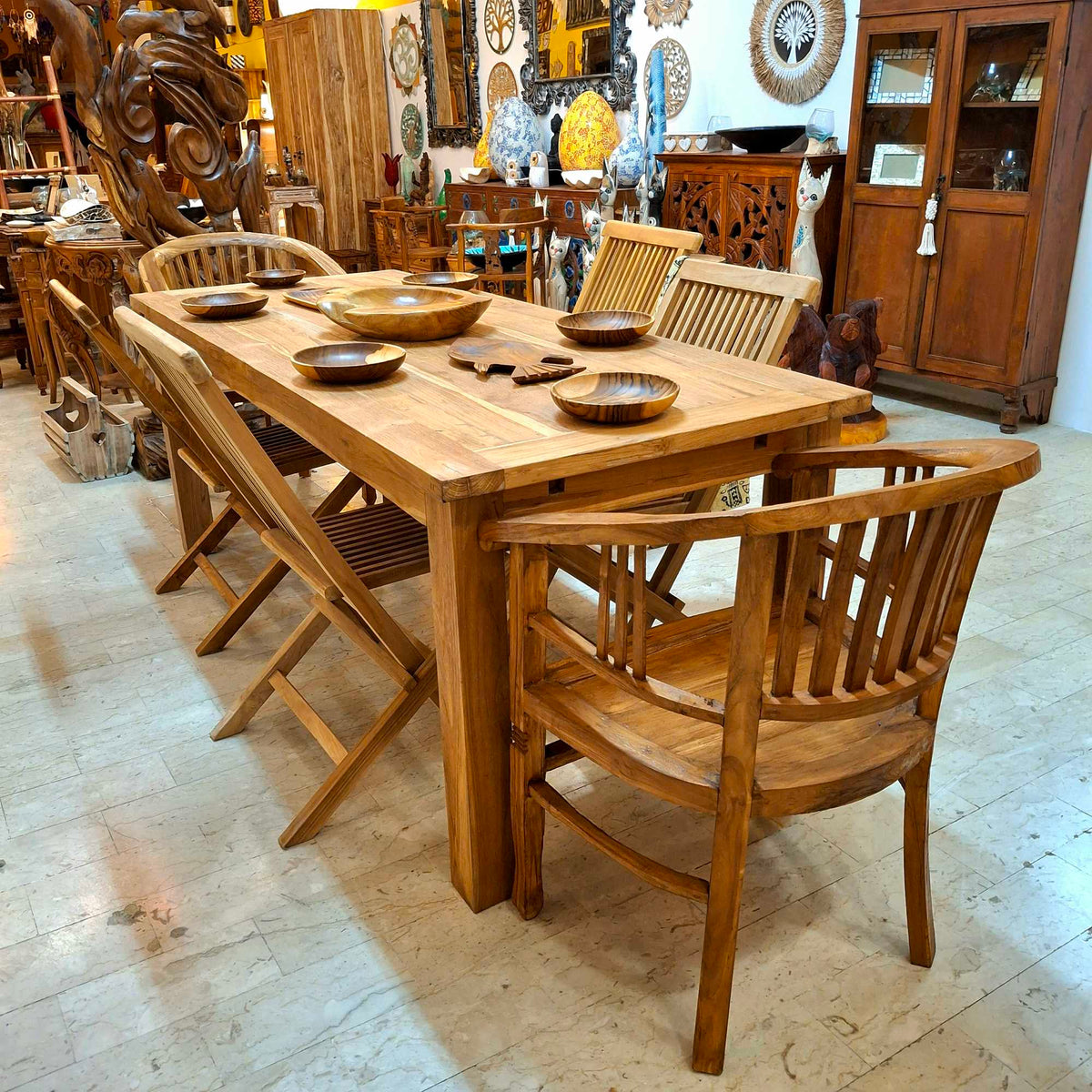 Sedia pieghevole in legno teak grezzo - ETNICBAY