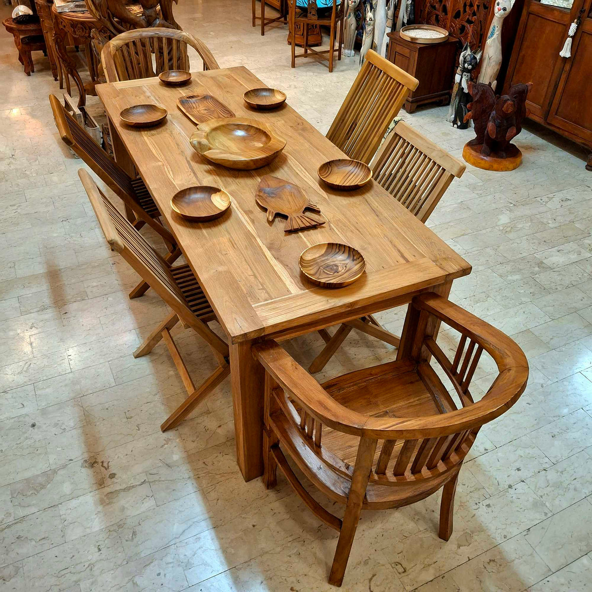 Sedia pieghevole in legno teak grezzo - ETNICBAY