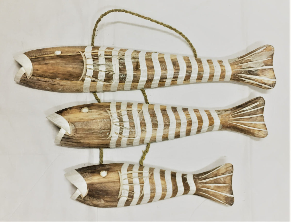 Pesci Set In Legno Deco Parete Stile Marinaro