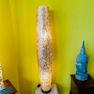 Lampada etnica piantana in madre perla d'orata - ETNICBAY