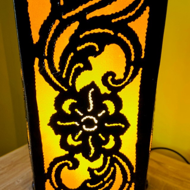 Wrought iron lampshade ethnic lamp orange