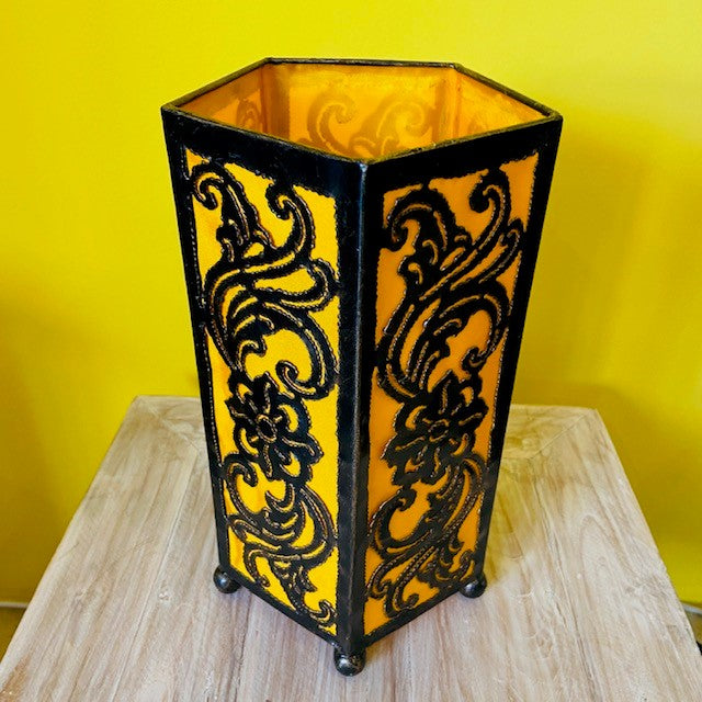 Wrought iron lampshade ethnic lamp orange