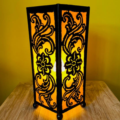 Wrought iron lampshade ethnic lamp orange
