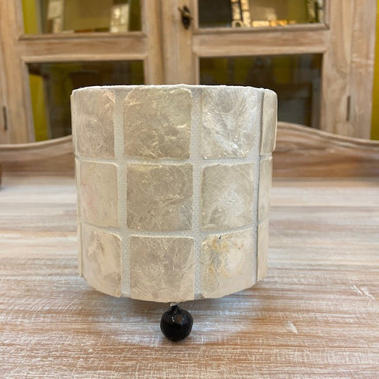 Bougeoir ethnique en nacre blanche artisanale