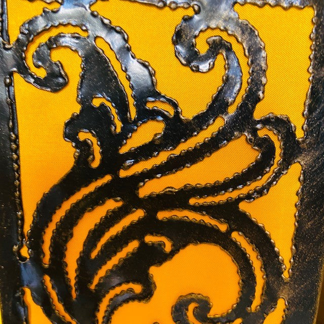 Wrought iron lampshade ethnic lamp orange