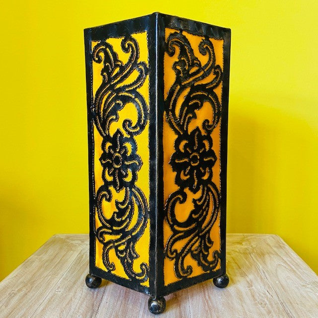 Wrought iron lampshade ethnic lamp orange