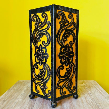 Wrought iron lampshade ethnic lamp orange