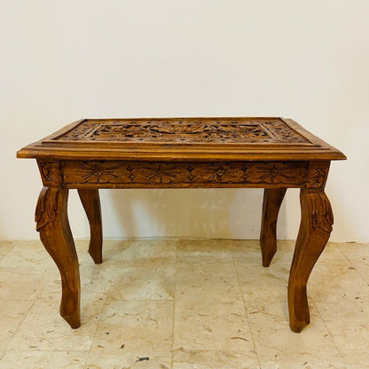 Table basse ethnique tabouret en bois de teck style liberty