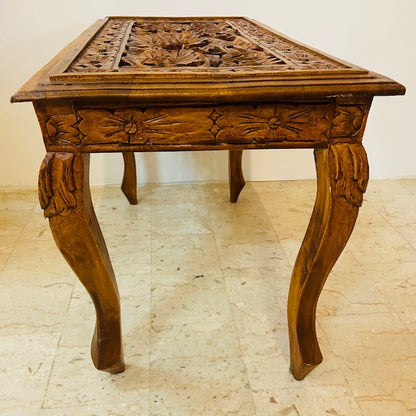 Table basse ethnique tabouret en bois de teck style liberty