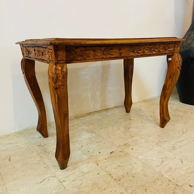 Table basse ethnique tabouret en bois de teck