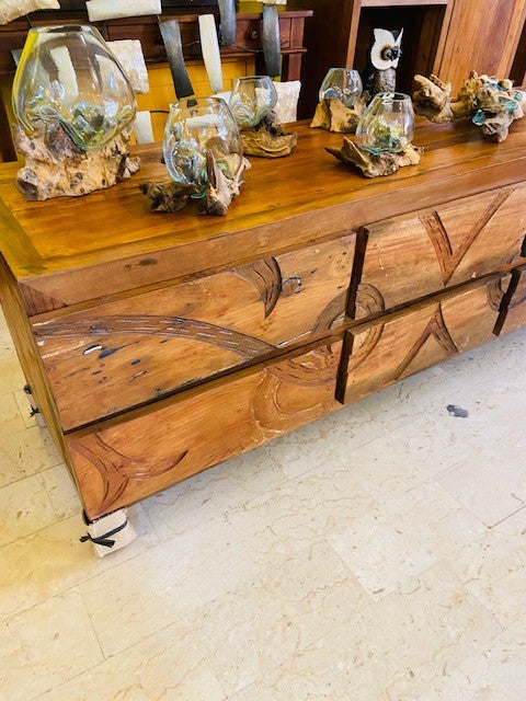 Ethnic chest of drawers tribal tv stand sideboard