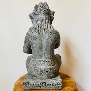 Sculpture statue en pierre ethnique musicien oriental