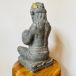 Sculpture statue en pierre ethnique musicien oriental