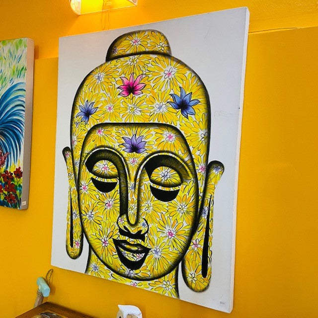 Quadro buddha dipinto etnico siddhartha gautama - ETNICBAY