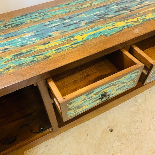 Vintage wabi sabi style TV stand coffee table