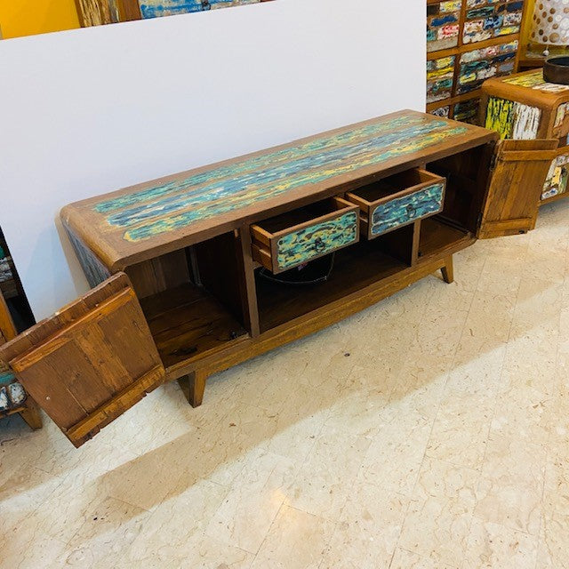 Vintage wabi sabi style TV stand coffee table