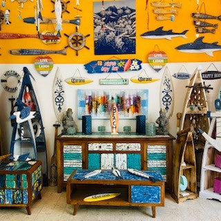 Panneau décoratif en forme de cœur en bois style surfeur